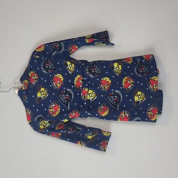 ANGRY BIRDS STAR WARS Blue Fleece Pocketed Tie Robe  - kids 4/5 - Picture 4 of 10